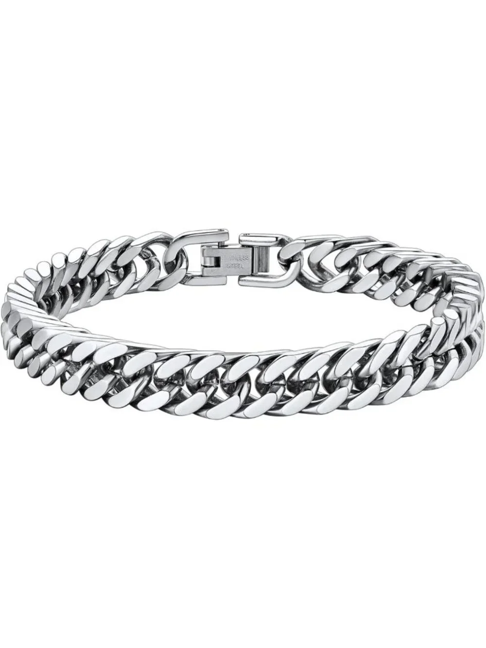 Stylish Stainless Steel Cuban Link Bracelet, 6mm-12mm Width, Gift-Ready for Men